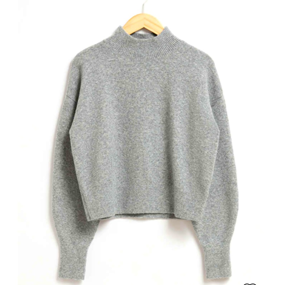 & other stories mock neck sweater in grey melange